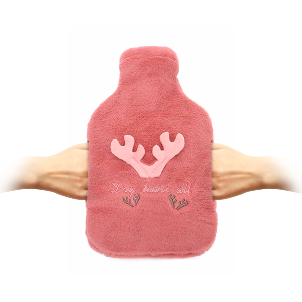 Pink hot water bottle