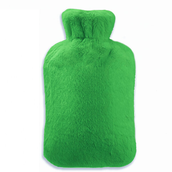 green hot water bottle