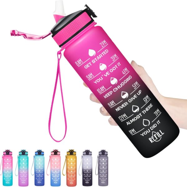 motivational water bottle with time marker