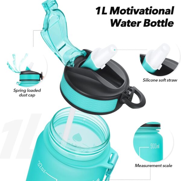 motivational water bottle with time marker