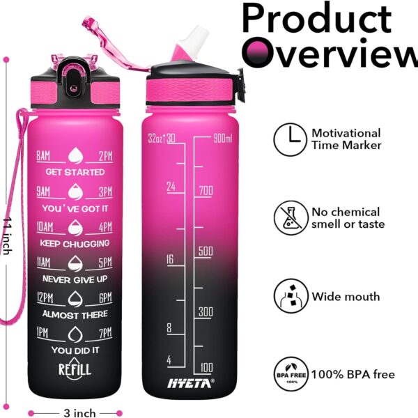 motivational water bottle with time marker
