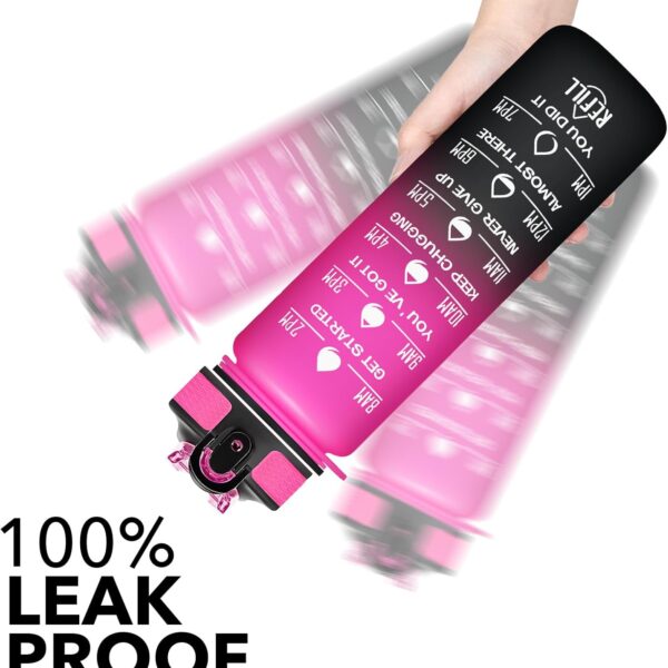 motivational water bottle with time marker