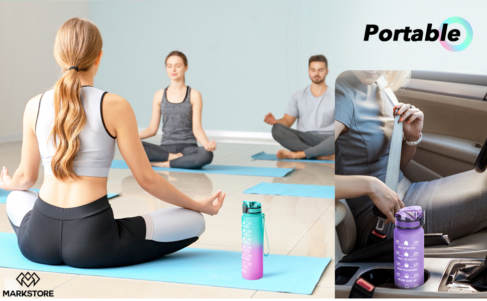 motivational water bottle with time marker
