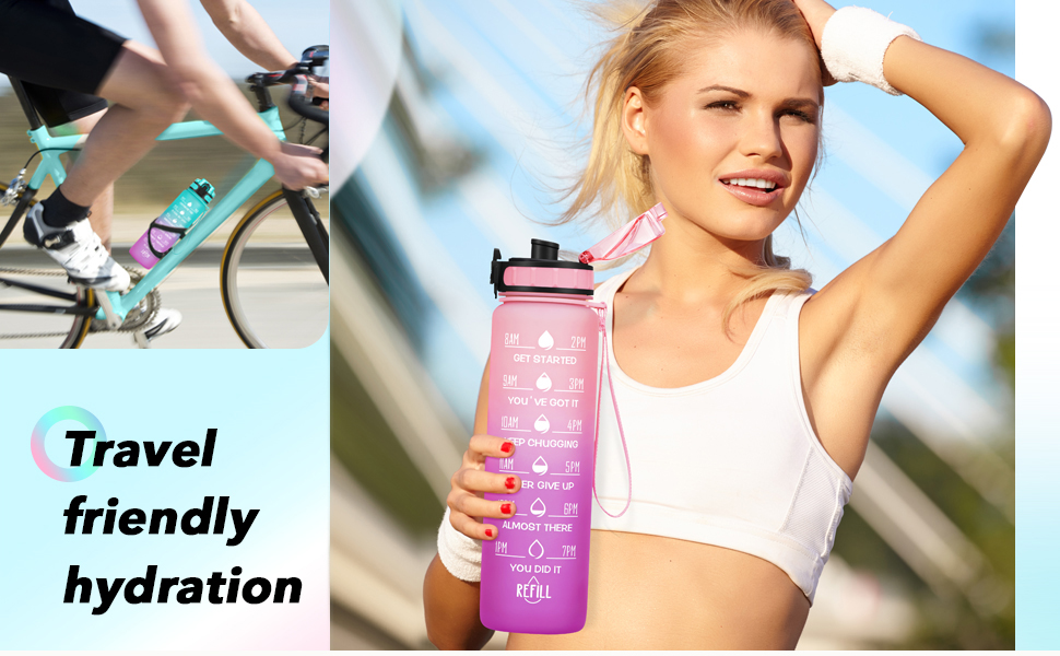 motivational water bottle with time marker