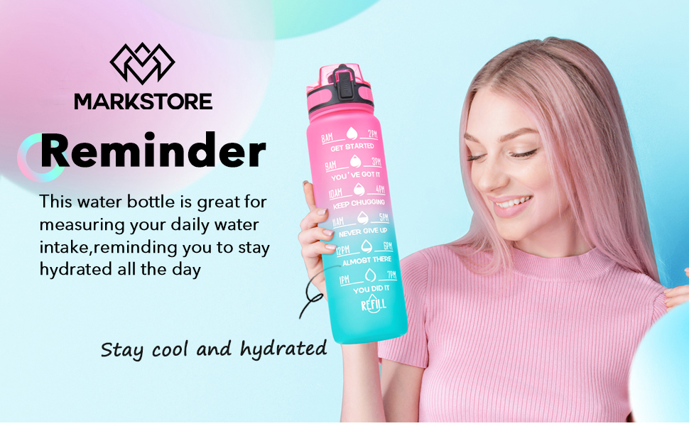 motivational water bottle with time marker
