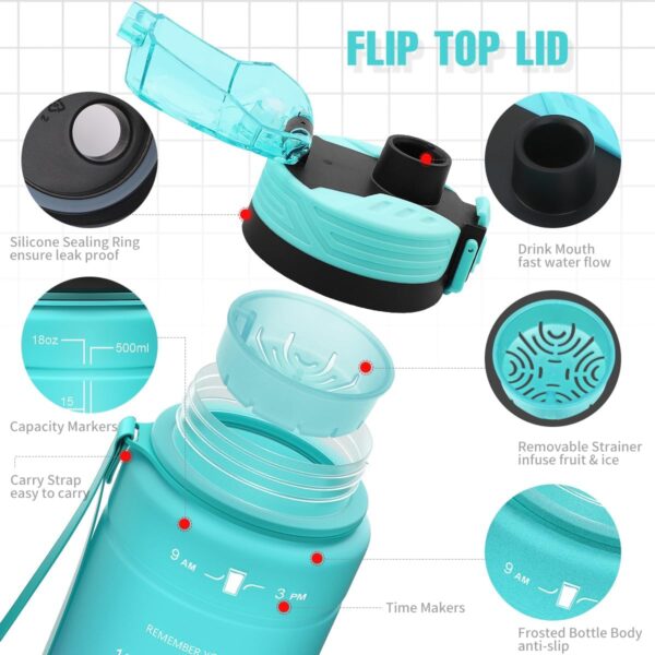 motivational water bottle with time marker