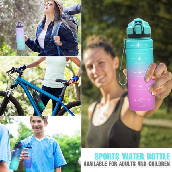motivational water bottle with time marker