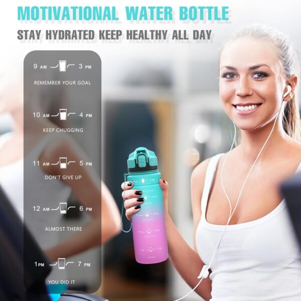 motivational water bottle with time marker