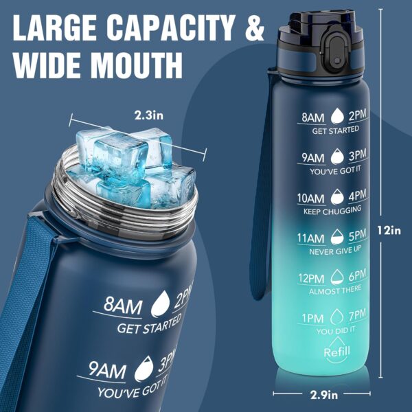motivational water bottle with time marker