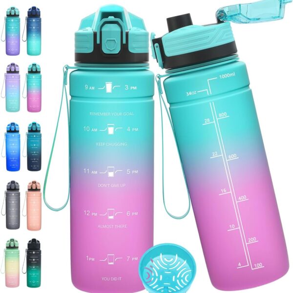 motivational water bottle with time marker