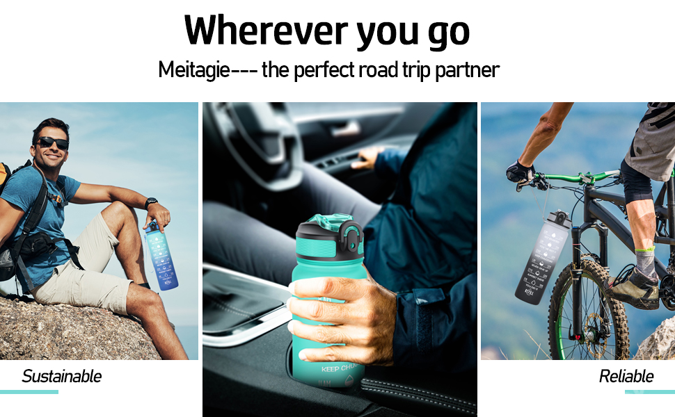 motivational water bottle with time marker