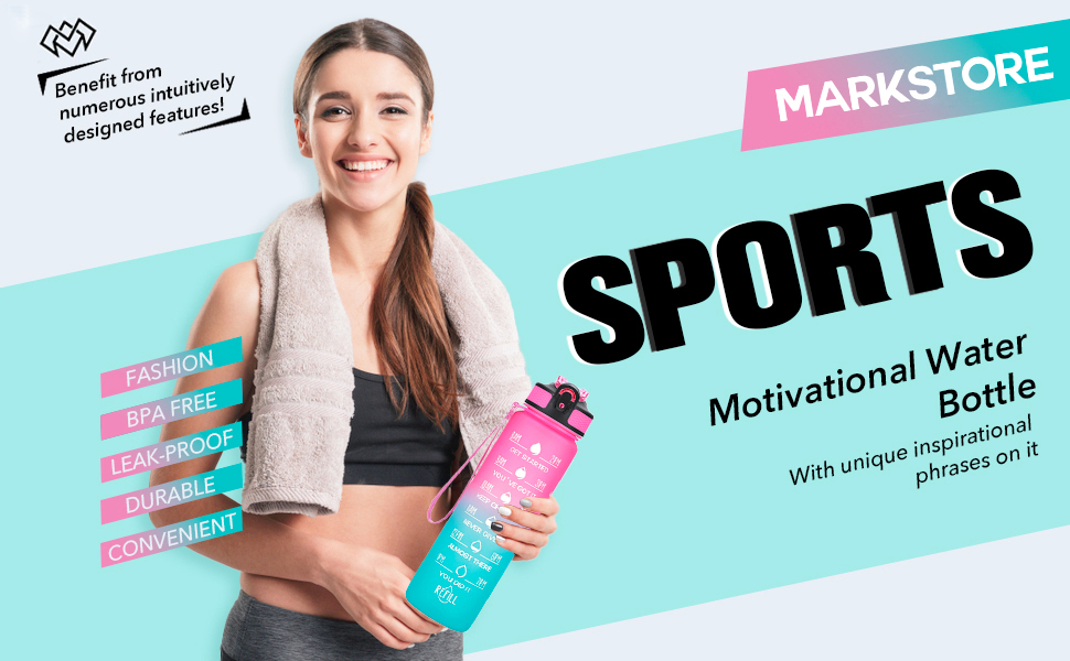 motivational water bottle with time marker