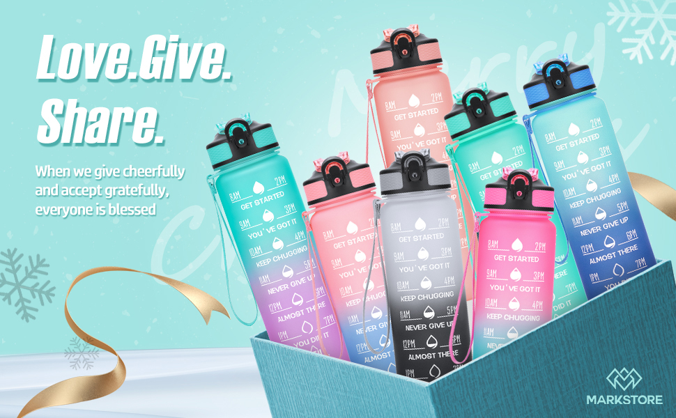 motivational water bottle with time marker
